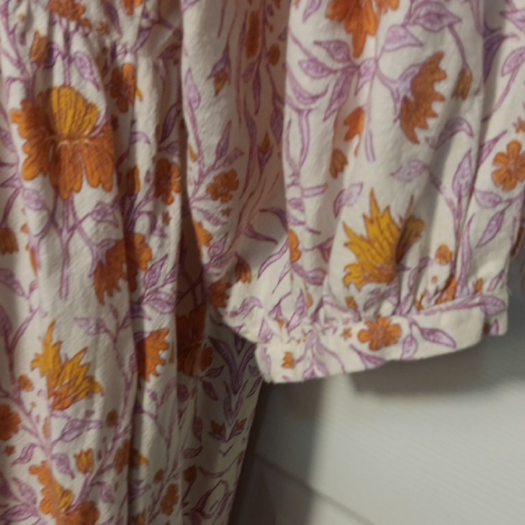 Universal Thread Babydoll Pink and Orange Floral Knee Length Dress - Picture 7 of 14